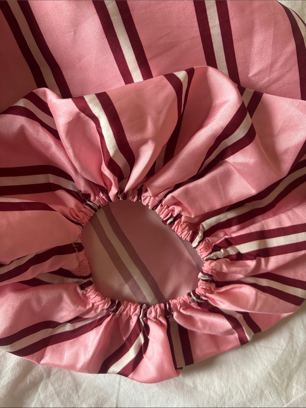 Pernille Rosenkilde for Anthropologie Puff-Sleeve Cropped Blouse, Pink Stripe, S - Picture 9 of 9